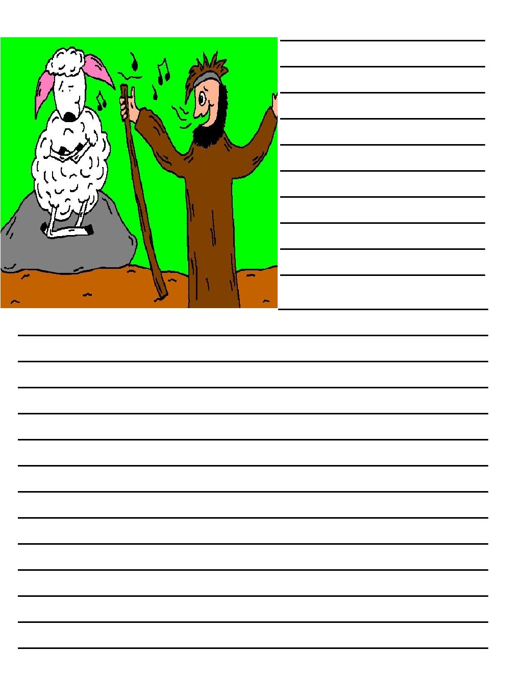 Shepherds and Sheep Printable Writing Paper